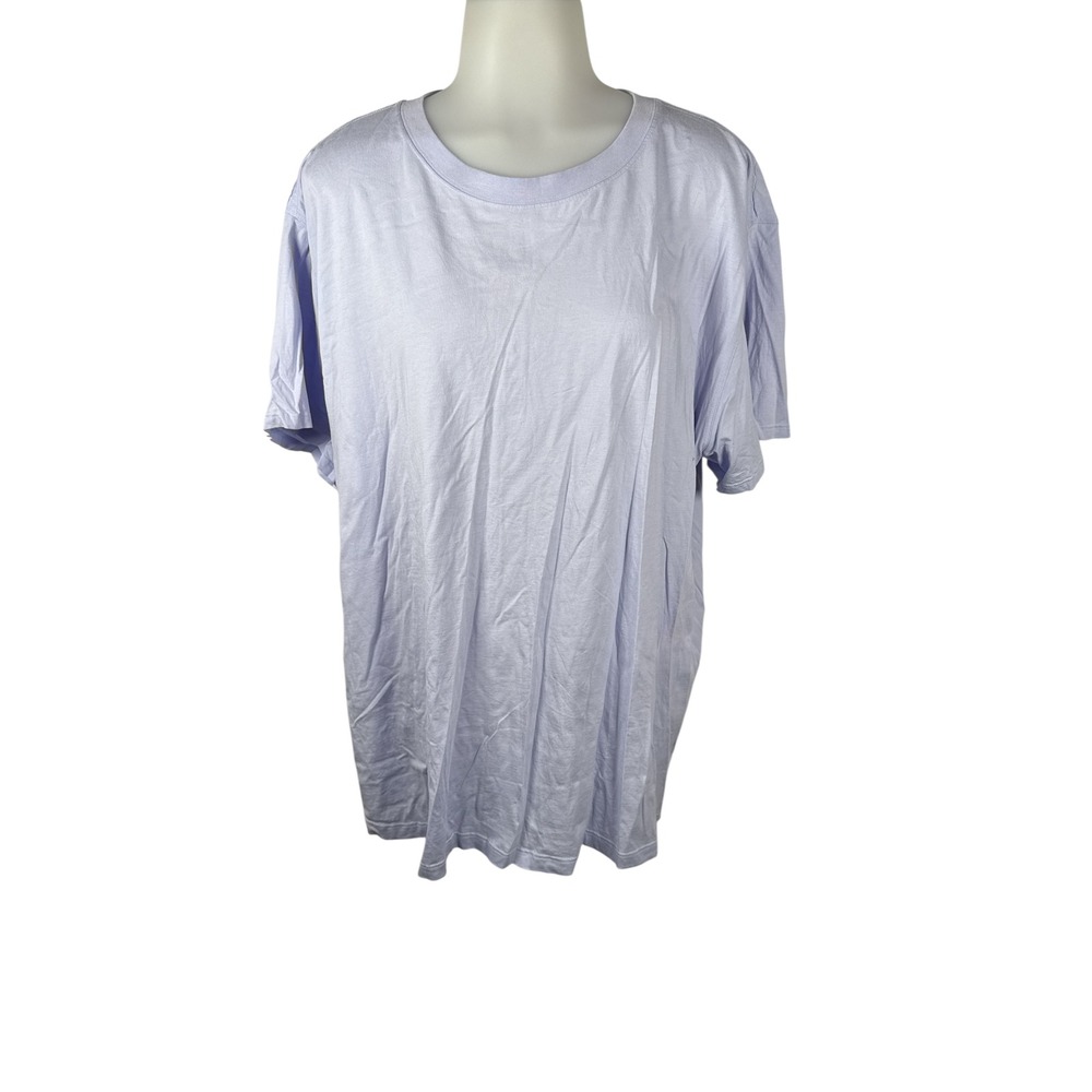 Women's Lululemon Purple Essential Relaxed Cotton Blend Tee Top T-Shirt Size 12